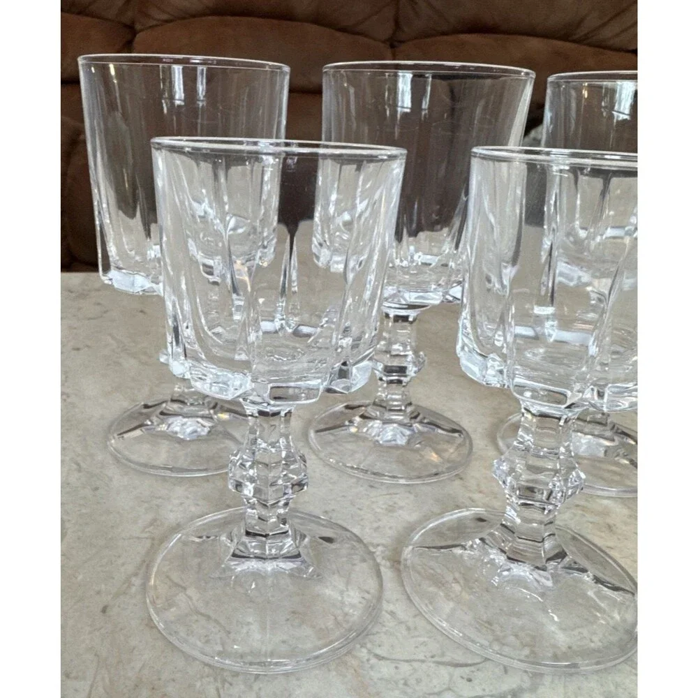 Set of 7 Cristal Italy Lifestyle Crystal Cordial/Sherry Glasses 4 3/4